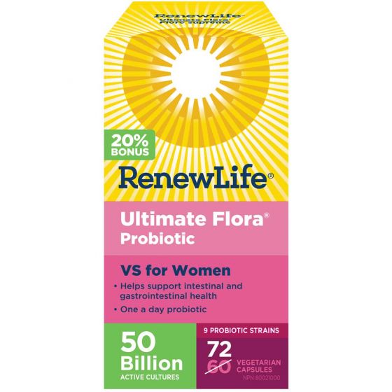 Renew Life Women's Extra Care Probiotic 50 Billion BONUS SIZE - Shelf Stable 72 VCaps Image 1