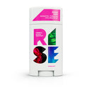 Close-up of the Rise natural deodorant stick from Rogue Rose, showcasing its clean, minimalist label.