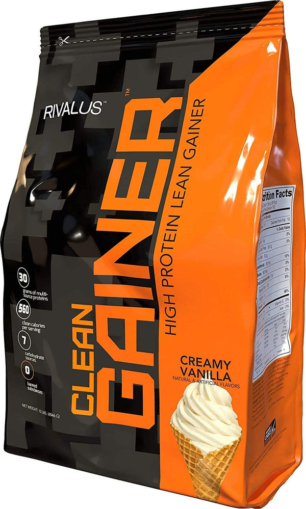 Rivalus Clean Gainer Protein Powder - Creamy Vanilla 10 lbs Image 1