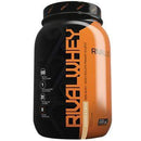 A container of Rivalus Rival Whey Protein Powder in the flavor Cookies & Crème. The packaging is primarily black and orange with product information displayed.