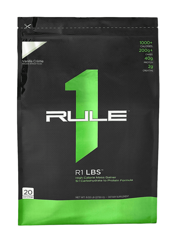 Rule One lbsS Mass Gainer Protein Powder - Vanilla Creme 12 lbs Image 1