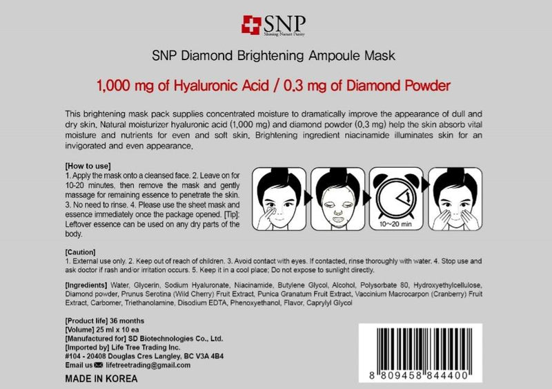 SNP Diamond Brightening Ampoule Mask Image 2