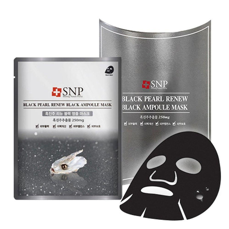 SNP Pearl Renew Black Ampoule Mask Image 2