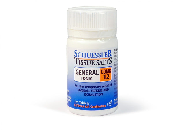Schuessler Tissue Salts Comb 12 General Tonic 125 Tablets Image 1