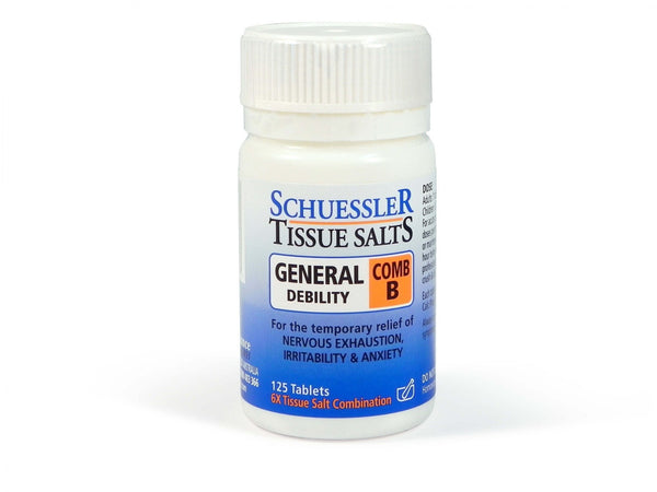 Schuessler Tissue Salts Comb B General Debility 125 Tablets Image 1
