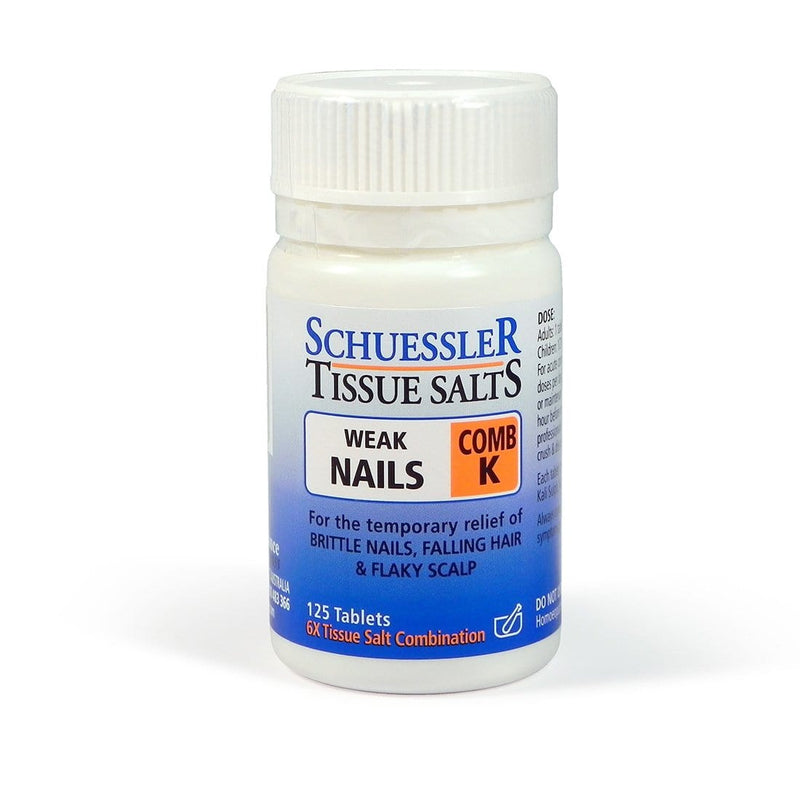 Schuessler Tissue Salts Comb K Weak Nails 125 Tablets Image 1