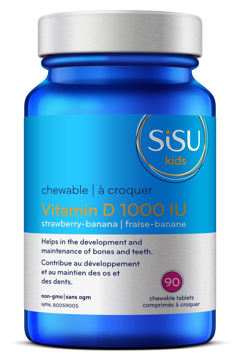 Sisu Kid's Vitamin D3 1000 IU - Strawberry Banana 90 Chewable Tablets Image 1