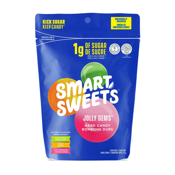 SmartSweets Jolly Gems Hard Candy - Green Apple, Peach, & Pink Lemonade 70 g Image 1