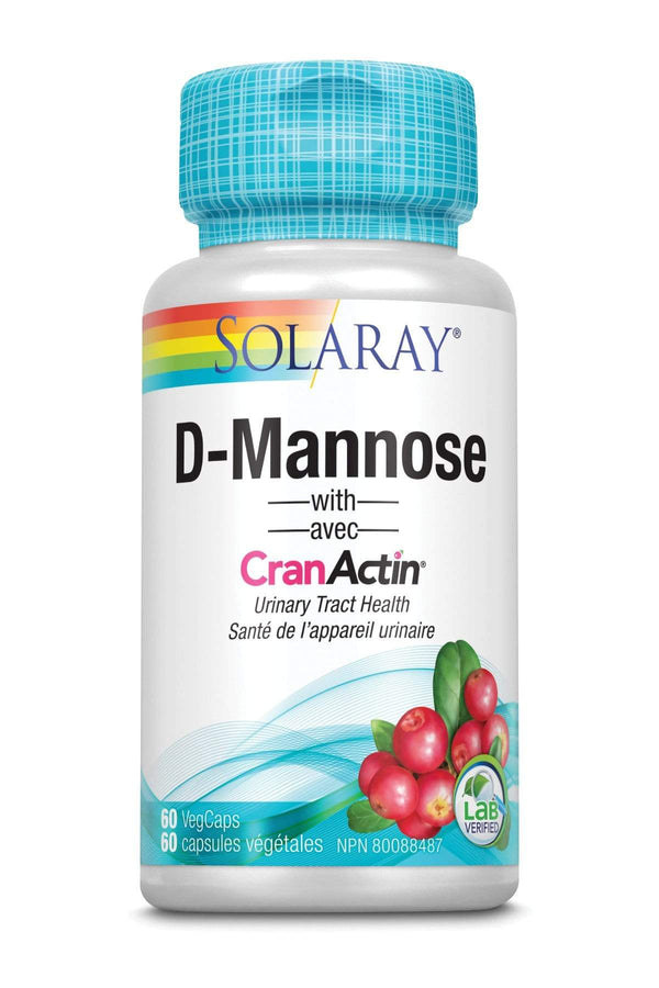 Solaray D-Mannose with CranActin Cranberry Extract 500 mg 60 VCaps Image 1