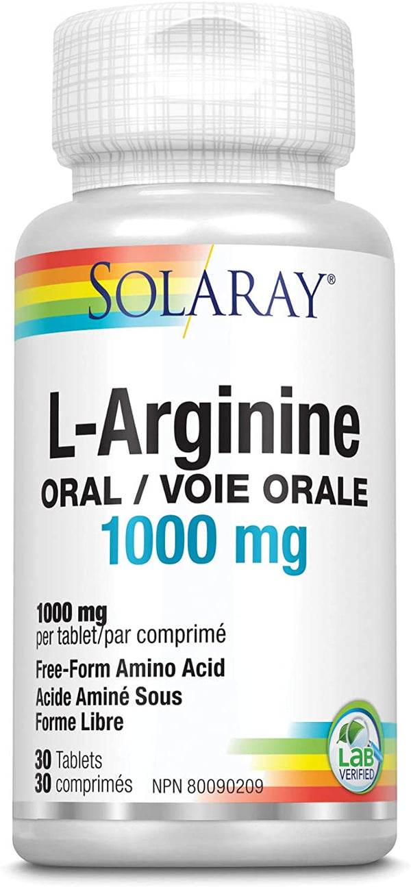 Solaray L-Arginine 1000 mg 30 Tablets Image 1