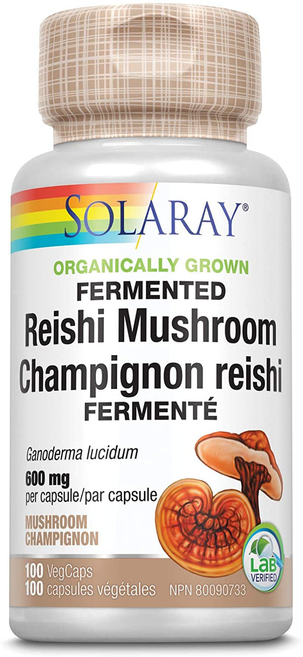 Solaray Organically Grown Fermented Reishi Mushroom 600 mg 100 VCaps Image 1