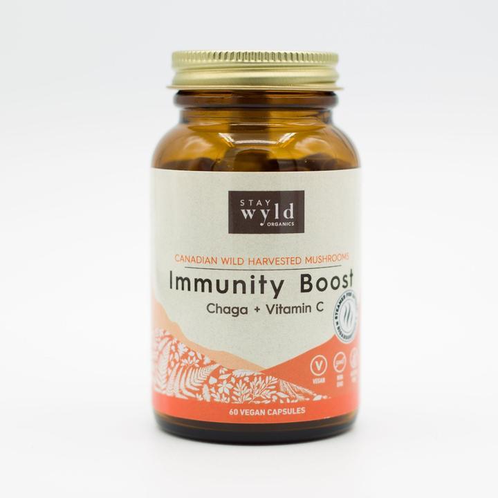 Stay Wyld Organics Immunity Boost Chaga + Vitamin C 60 VCaps Image 1