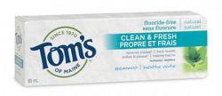 Tom's of Maine Clean & Fresh Fluoride-Free Toothpaste - Spearmint Flavour 85 mL Image 1