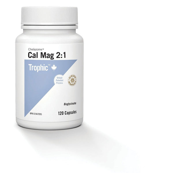 Trophic Chelazome Cal Mag 2:1 Bisglycinate 120 Capsules Image 1