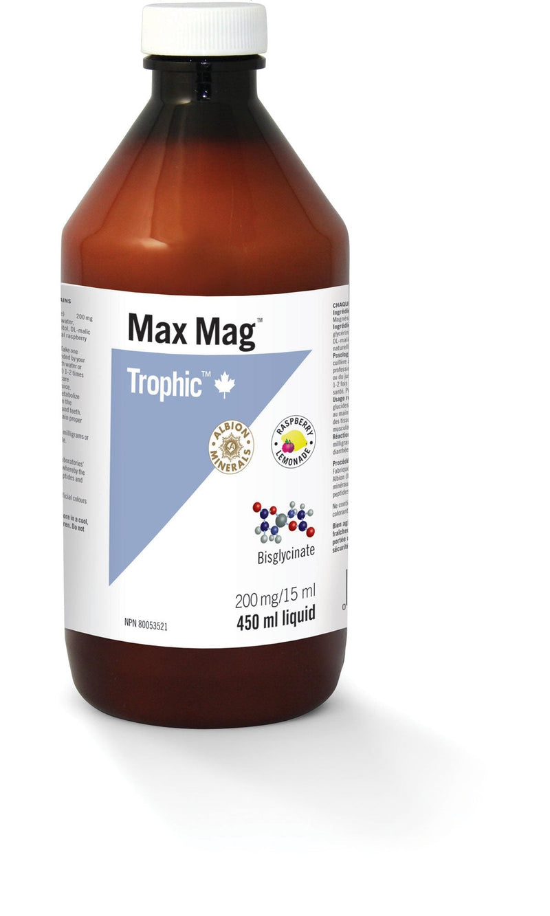 Trophic Max Mag Bisglycinate Liquid - Raspberry Lemonade 450 mL Image 1