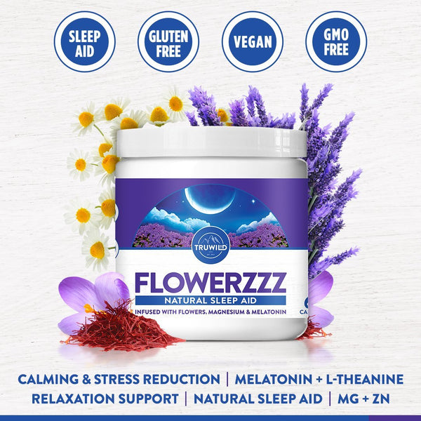 Truwild FlowerZZZ Natural Sleep Aid 60 Capsules Image 1