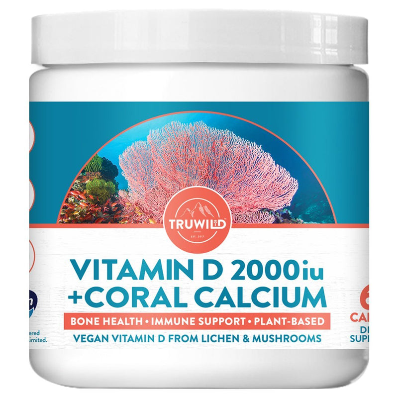 Truwild Vegan Vitamin D 2000 IU + Calcium 60 Capsules Image 1