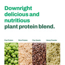 Label detail on Vitasave Vegan Protein – Vanilla, 750 g, plant-based icon visible