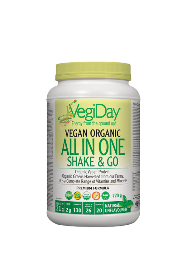VegiDay Vegan Organic All In One Shake & Go Natural - Unflavoured 720 g Image 1