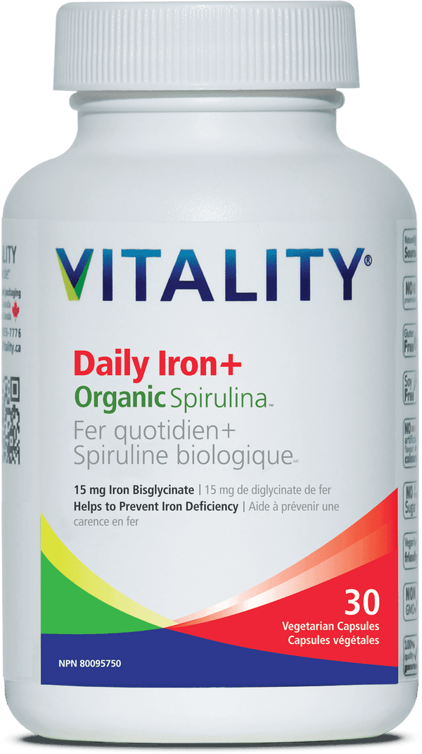 Vitality Daily Iron + Organic Spirulina Capsules Image 1