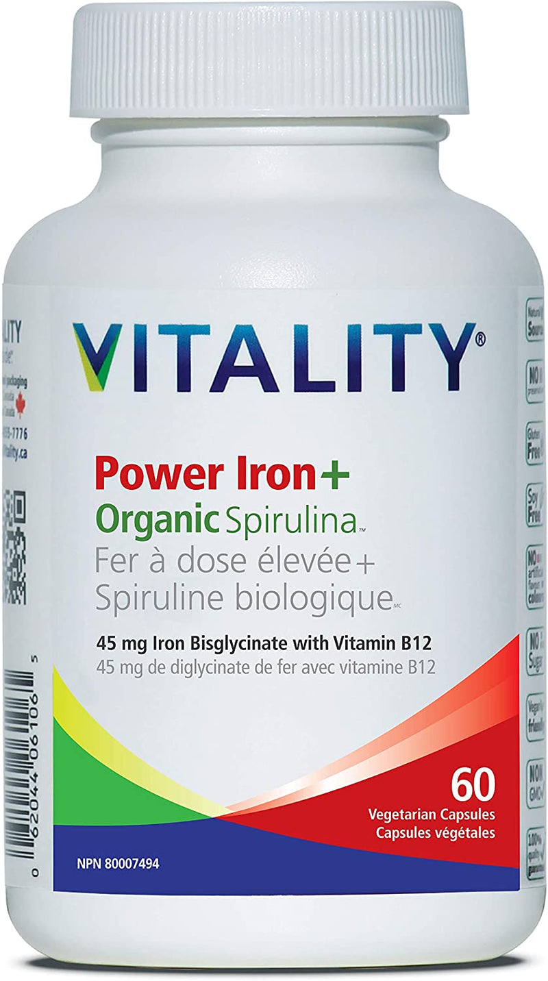 Vitality Power Iron + Organic Spirulina Capsules Image 1