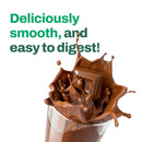 Close-up of Vitasave Shake nutrition label highlighting 20g protein, enzymes, and probiotics