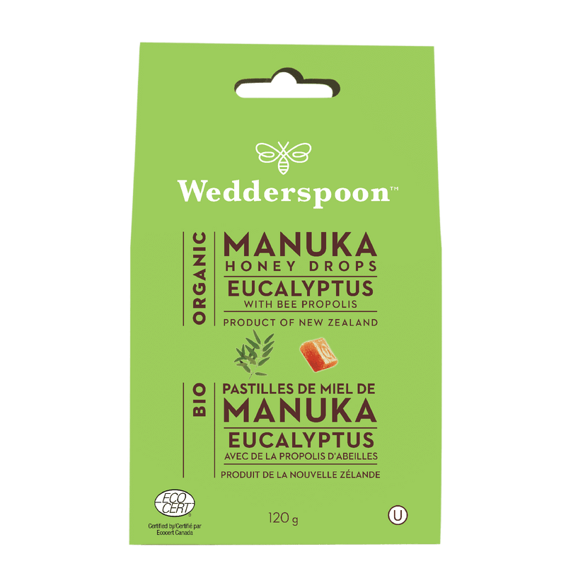 Wedderspoon Organic Manuka Honey Drops - Eucalyptus with Bee Propolis 120 g Image 1