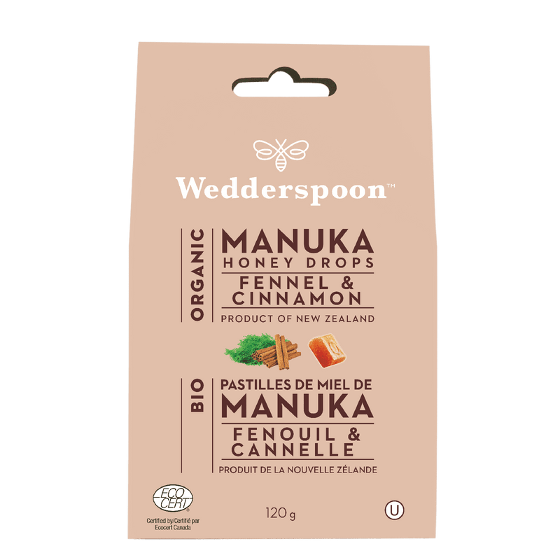 Wedderspoon Organic Manuka Honey Drops - Fennel & Cinnamon 120 g Image 1