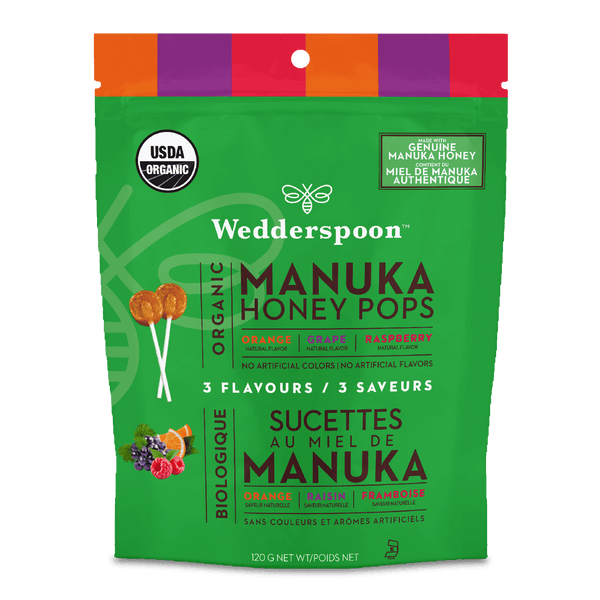 Wedderspoon Organic Manuka Honey Pops - Three Flavours 120 g Image 1