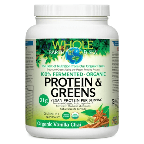 Whole Earth Sea Protein & Greens - Organic Vanilla Chai 656 g Image 1