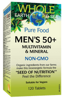 Whole Earth Sea Pure Food Men's 50+ Multivitamin and Mineral Tablets Image 1