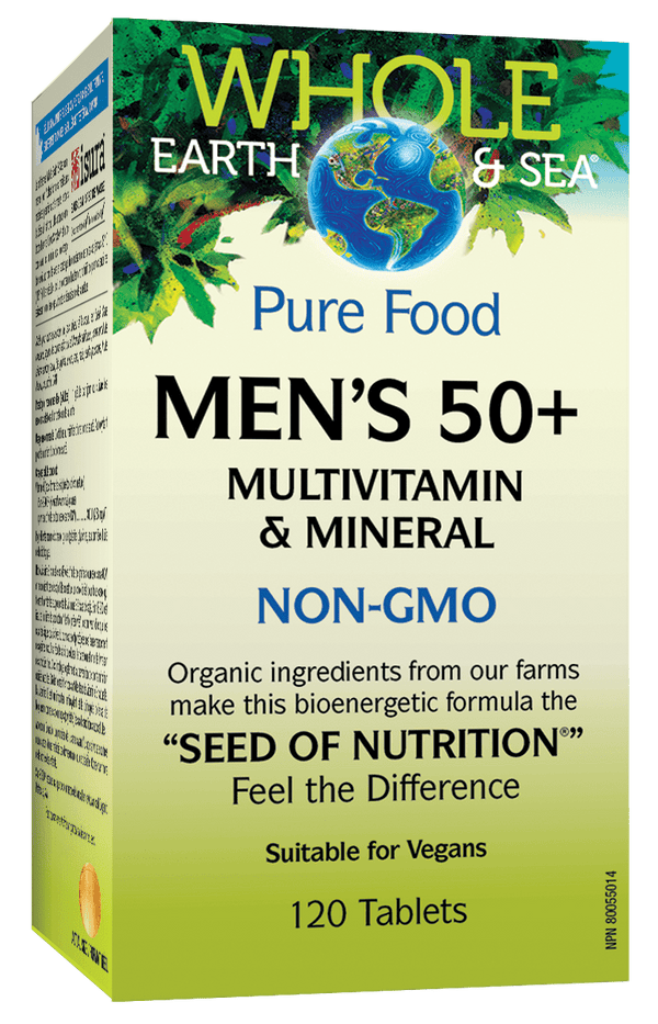Whole Earth Sea Pure Food Men's 50+ Multivitamin and Mineral Tablets Image 1