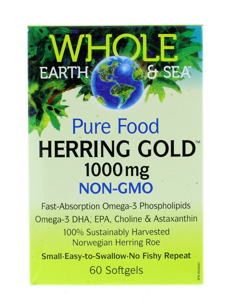Whole Earth and Sea Herring Gold 1000 mg 60 Softgels Image 1
