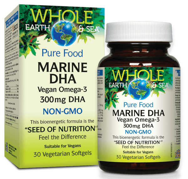 Whole Earth and Sea Marine Vegan Omega-3 300 mg DHA 30 Softgels Image 1
