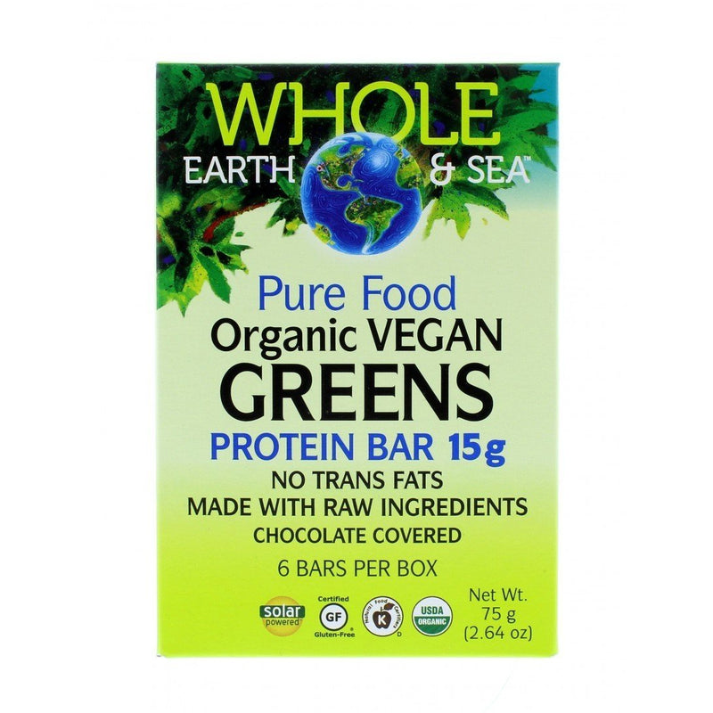 Whole Earth and Sea Pure Food Organic Vegan Greens Protein Bar 15 g Image 2