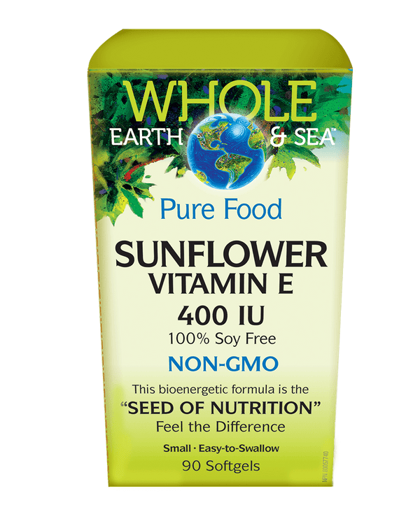 Whole Earth and Sea Pure Food Sunflower Vitamin E 400 IU 90 Softgels Image 1