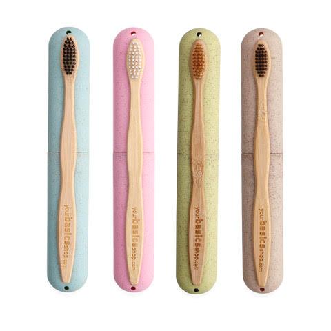 Your Basics Shop Bamboo Toothbrush + Wheat Case Image 1