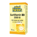 Natural Factors SunVitamin D3 2500 IU (15 mL) – High-potency liquid vitamin D3 supplement for bone, immune, and overall health support in a convenient dropper bottle.