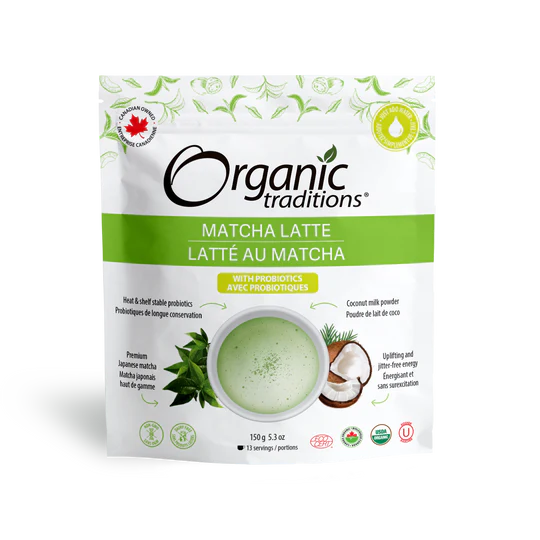 Organic Traditions Matcha Latte with Probiotics (150 g)