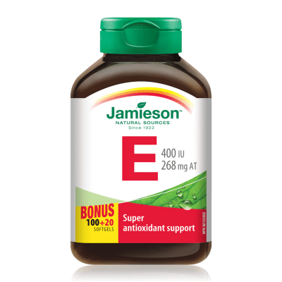 Jamieson Vitamin E 400 IU Extra Strength BONUS SIZE (120 Softgels)