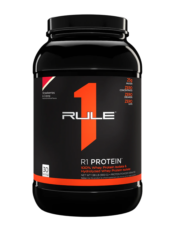 Rule One R1 Protein 100% Whey Isolate & Hydrolyzed Whey - Strawberries and Creme